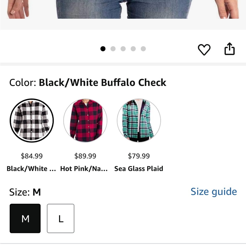 Women's Orvis flannel fleece lined button, small Black and White Checkered Top - Picture 2 of 10